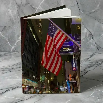 American Flag New York City Night Street