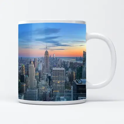 New York City Skyline Sunset Rooftop View