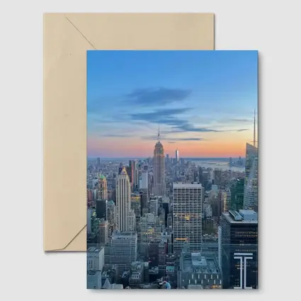 New York City Skyline Sunset Rooftop View