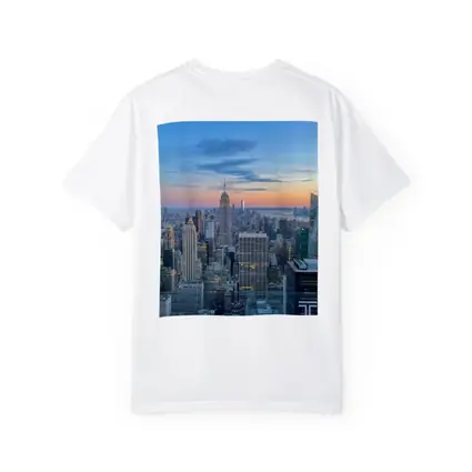New York City Skyline Sunset Rooftop View