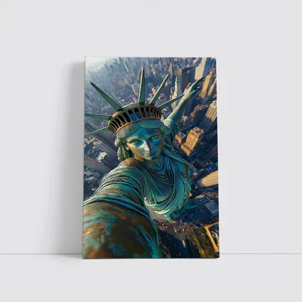 Statue of Liberty Selfie New York Skyline