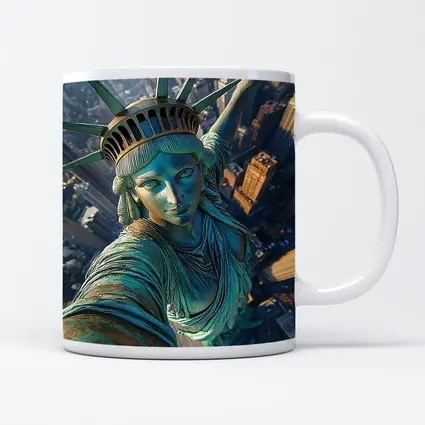 Statue of Liberty Selfie New York Skyline
