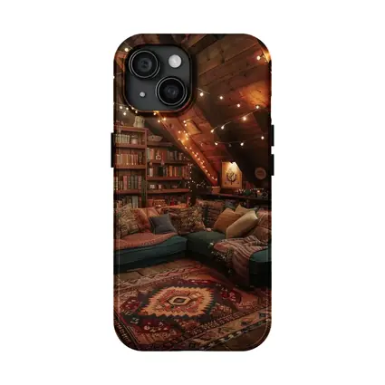 Cozy Bohemian Attic Reading Room String Lights