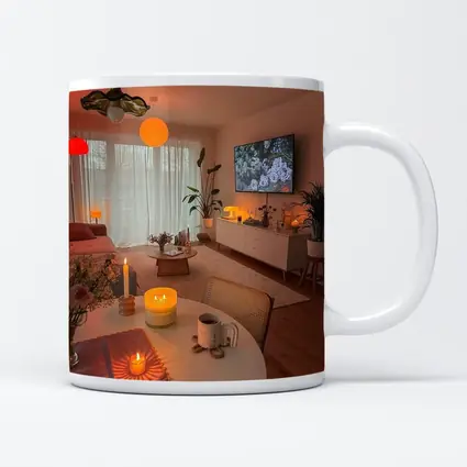 Cozy Living Room Warm Candlelight Evening Ambiance