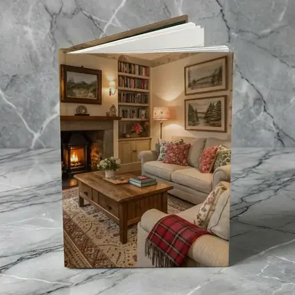 Cozy Cottage Living Room Fireplace Interior