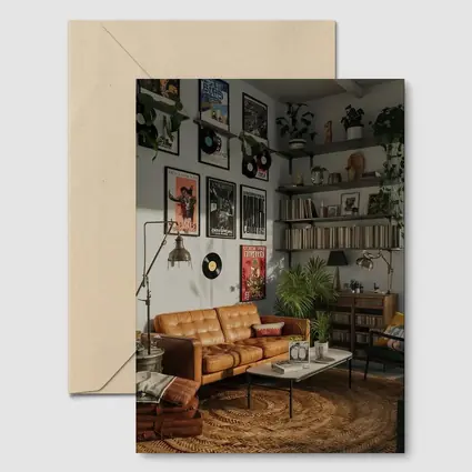 Retro Living Room With Vinyl Record Gallery