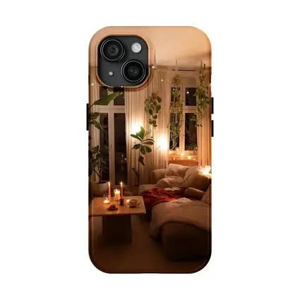 Cozy Boho Living Room Warm Candlelight Plants