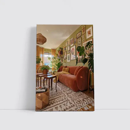 Boho Living Room Green Wall Gallery