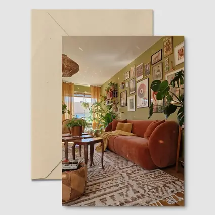 Boho Living Room Green Wall Gallery