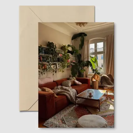 Boho Living Room Warm Terracotta Cozy Interior