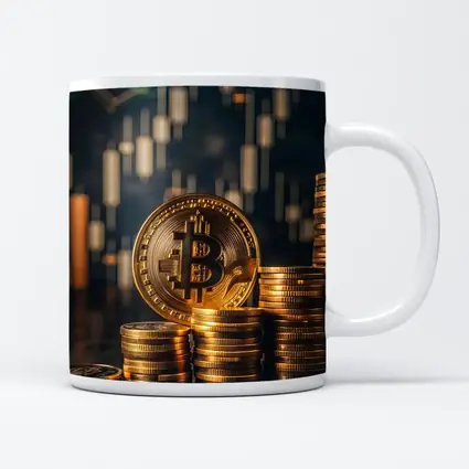Bitcoin Gold Coin Stack Trading Chart