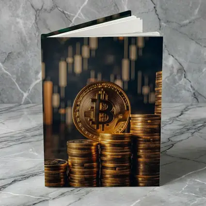 Bitcoin Gold Coin Stack Trading Chart