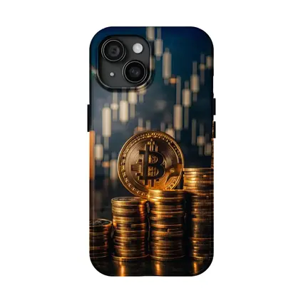 Bitcoin Gold Coin Stack Trading Chart