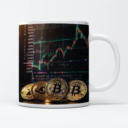 Bitcoin Coins Trading Chart Dark Background