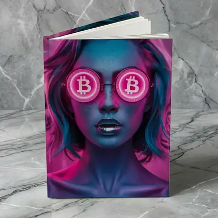 Neon Bitcoin Woman Pink Cyberpunk Portrait