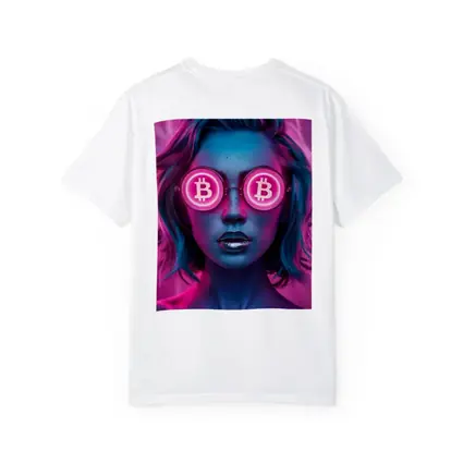 Neon Bitcoin Woman Pink Cyberpunk Portrait