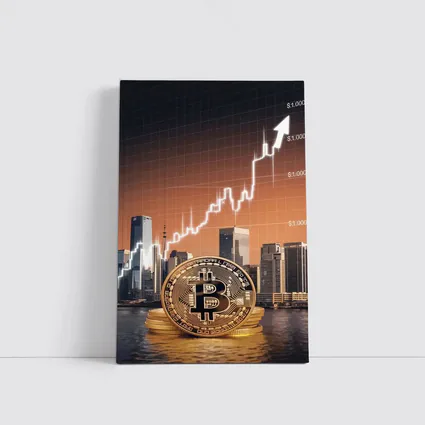 Bitcoin Gold Coin City Skyline Chart