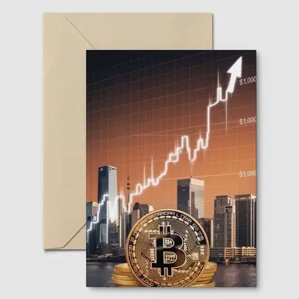 Bitcoin Gold Coin City Skyline Chart