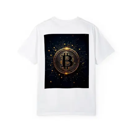 Bitcoin Gold Coin Circuit Board Dark Background