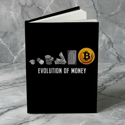 Evolution of Money Bitcoin Black Background