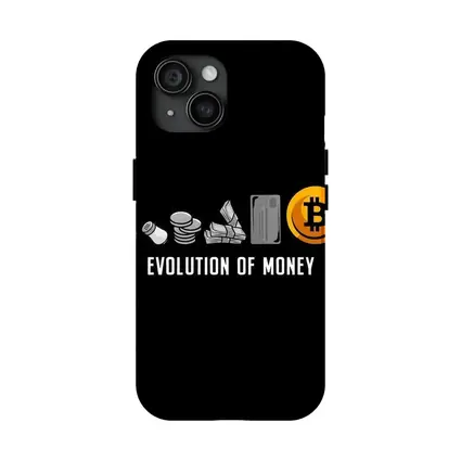 Evolution of Money Bitcoin Black Background