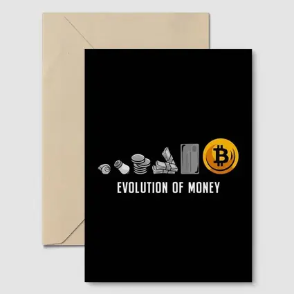 Evolution of Money Bitcoin Black Background