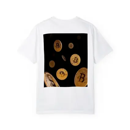 Gold Bitcoin Coins Falling Black Background