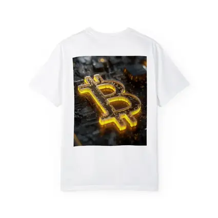 Gold Bitcoin Symbol On Dark Circuit Board