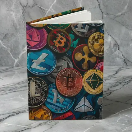 Cryptocurrency Coins Collection Colorful Digital Art