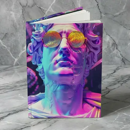 Greek Statue Bitcoin Glasses Neon Purple