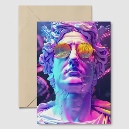 Greek Statue Bitcoin Glasses Neon Purple