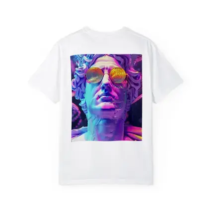 Greek Statue Bitcoin Glasses Neon Purple