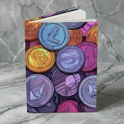 Crypto Coins Pile Comic Art Style