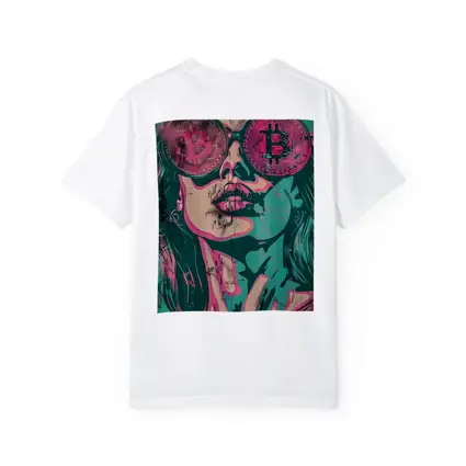 Bitcoin Woman Graffiti Pop Art Teal Pink