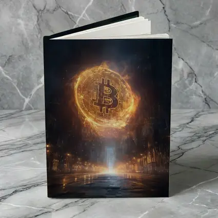 Bitcoin Coin Fire Dark City Street