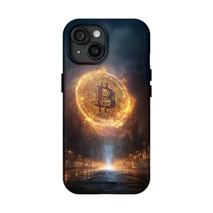 Bitcoin Coin Fire Dark City Street
