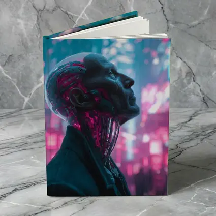 Cyberpunk Android Man Neon City Night