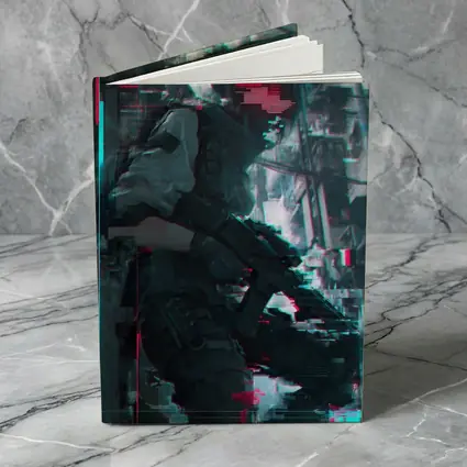 Cyberpunk Anime Soldier Girl Glitch City