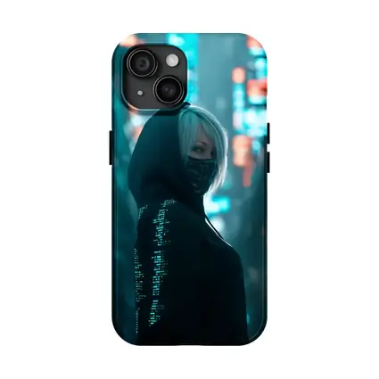 Cyberpunk Girl Neon City Night Street