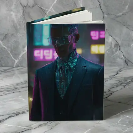 Cyberpunk Man Neon City Rainy Night