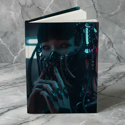Cyberpunk Female Android Dark Neon City