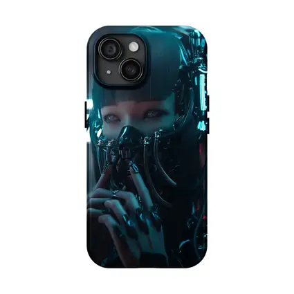 Cyberpunk Female Android Dark Neon City