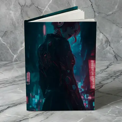 Cyberpunk Woman Neon City Night Art
