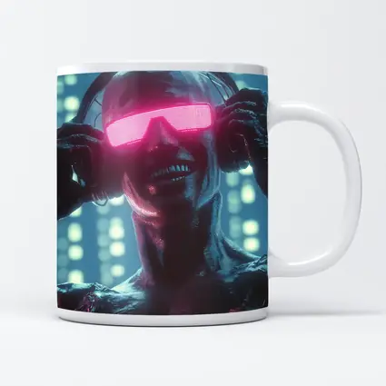 Cyberpunk Robot DJ Neon Pink Visor