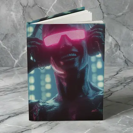 Cyberpunk Robot DJ Neon Pink Visor