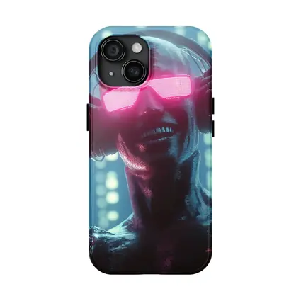 Cyberpunk Robot DJ Neon Pink Visor