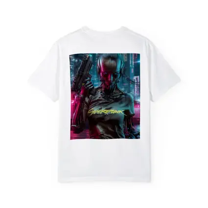 Cyberpunk Woman Cyborg Neon City Night