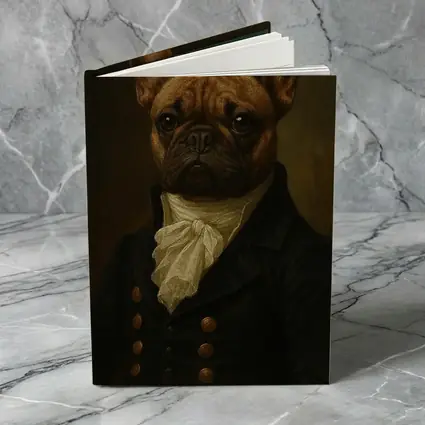 French Bulldog Portrait Dark Oil Painting Style