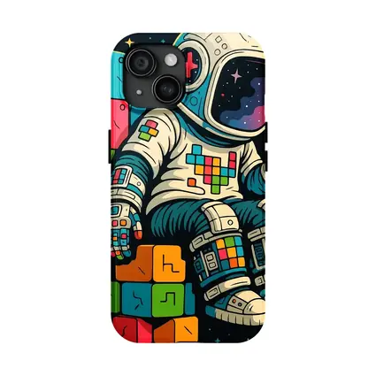 Astronaut Playing Tetris In Outer Space