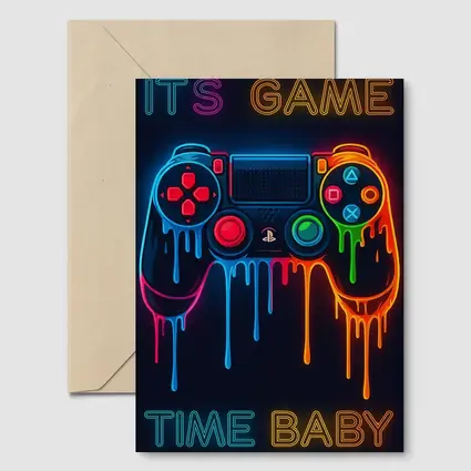 Neon Dripping Gaming Controller Dark Background